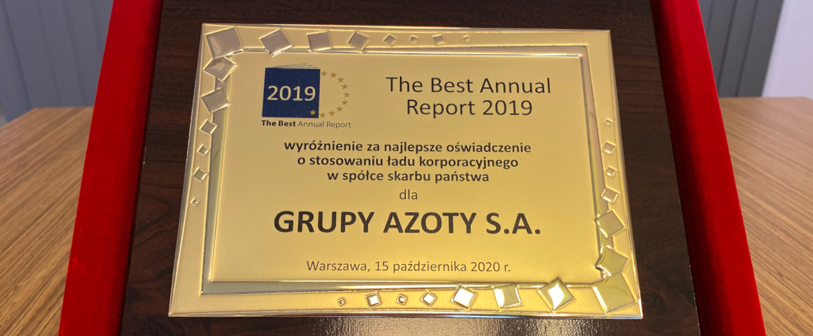 Grupa Azoty S.A. nagrodzona w konkursie „The Best Annual Report 2019”